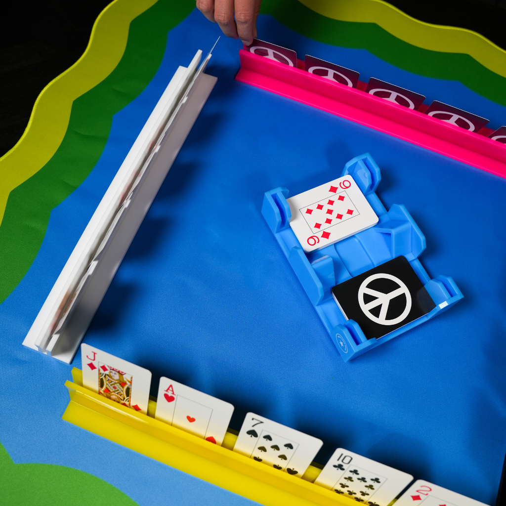 Canasta (or Mahj) Neoprene Mat - Blue, Yellow & Green