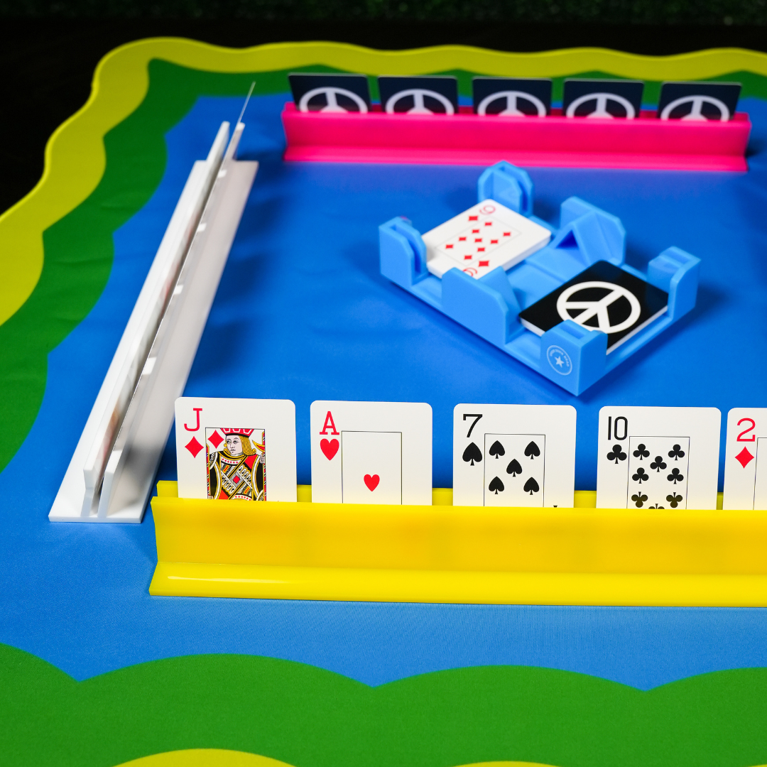 Canasta (or Mahj) Neoprene Mat - Blue, Yellow & Green