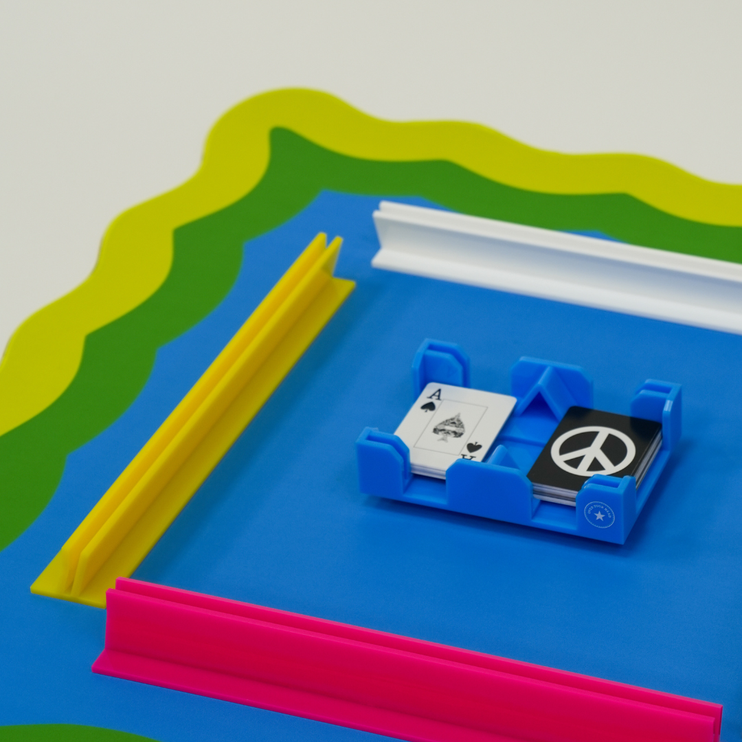 Canasta (or Mahj) Neoprene Mat - Blue, Yellow & Green