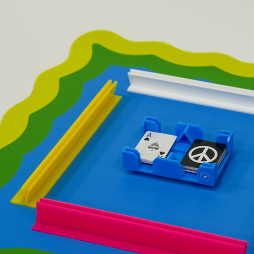 Canasta (or Mahj) Neoprene Mat - Blue, Yellow & Green