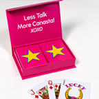 Yellow Star on Pink PVC Plastic Playing Cards
