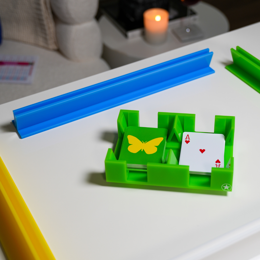 Bright Blue Canasta Rack | Card Holder