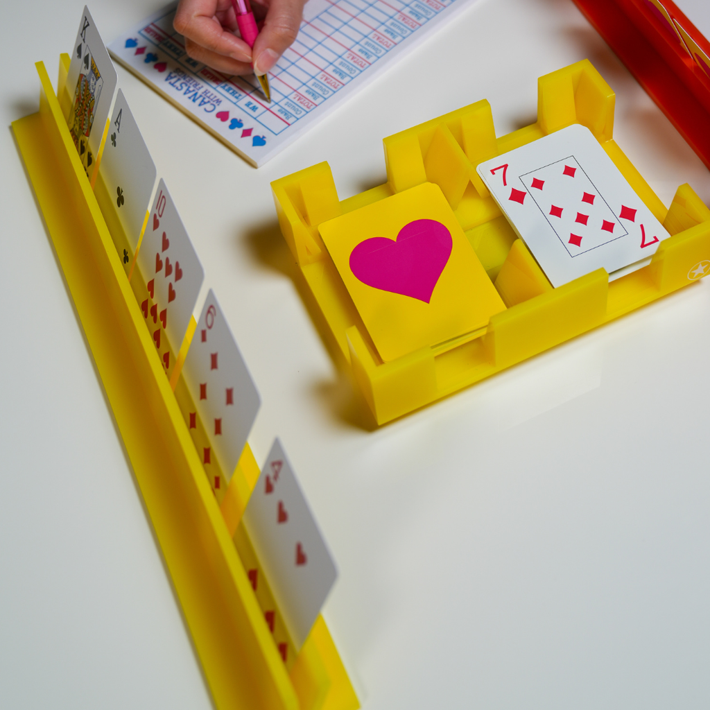 Bright Yellow Canasta Rack | Card Holder