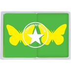 Yellow Butterfly on Green PVC Plastic Playing Cards