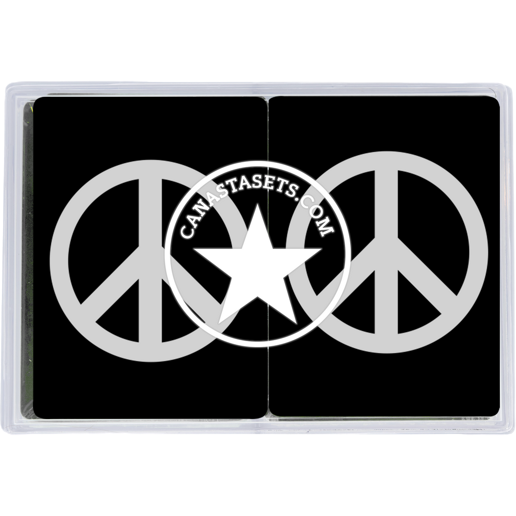 Cards-plastic PVC playing cards BLACK and WHITE PEACE sign