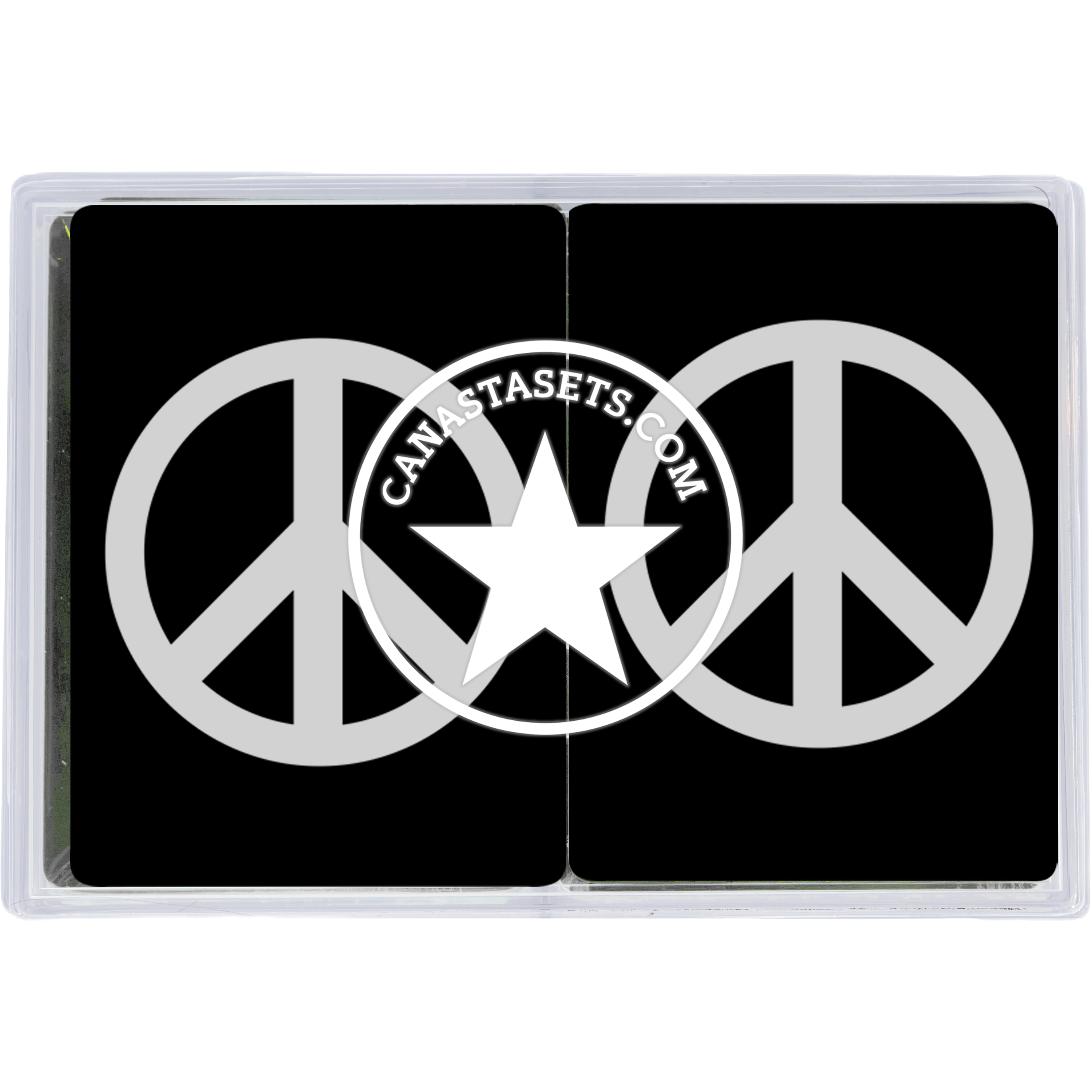 Cards-plastic PVC playing cards BLACK and WHITE PEACE sign