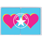Cards-plastic PVC playing cards Pink heart on blue background