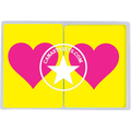 Pink Heart on Yellow PVC Plastic Playing Cards
