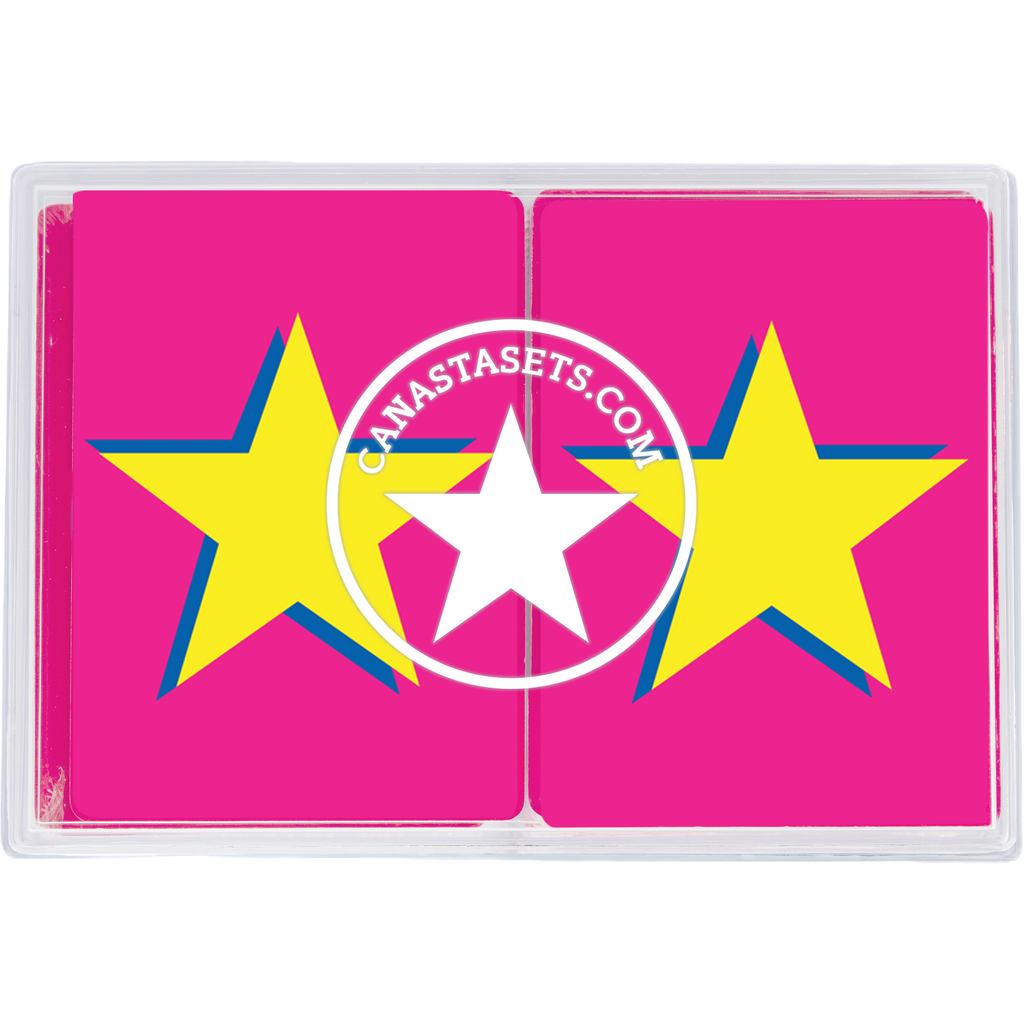 Cards-plastic PVC playing cards Star on pink  background