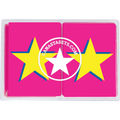 Yellow Star on Pink PVC Plastic Playing Cards