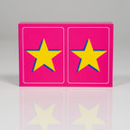 Yellow Star on Pink PVC Plastic Playing Cards