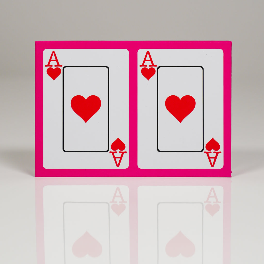 Yellow Star on Pink PVC Plastic Playing Cards