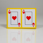 Pink Heart on Yellow PVC Plastic Playing Cards