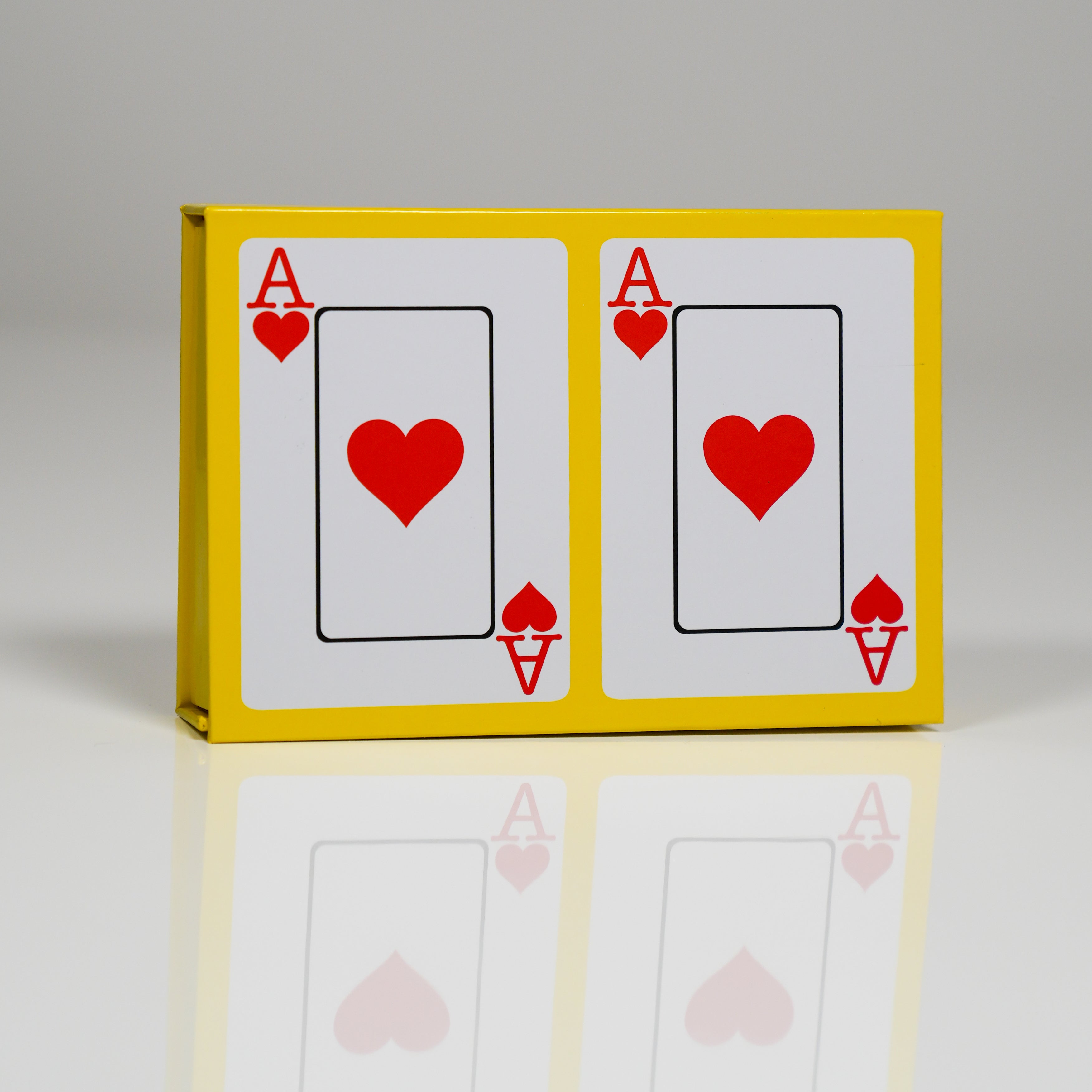 Pink Heart on Yellow PVC Plastic Playing Cards