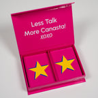 Yellow Star on Pink PVC Plastic Playing Cards
