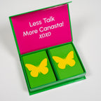 Yellow Butterfly on Green PVC Plastic Playing Cards