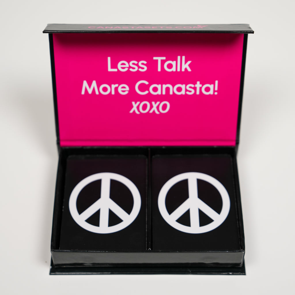 Black & White Peace PVC Plastic Playing Cards