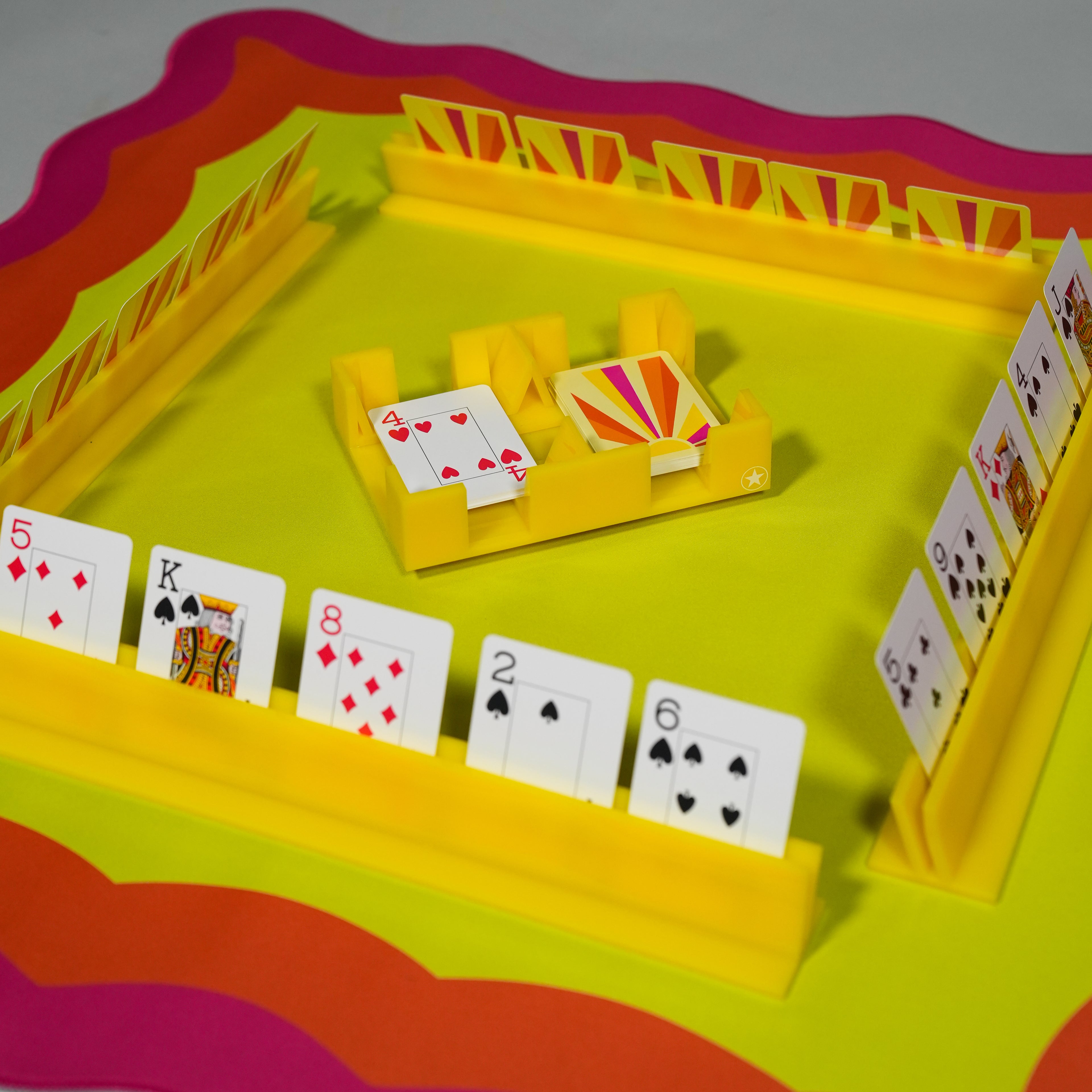 Canasta (or Mahjong) Neoprene Mat - Pink, Orange & Yellow