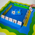 Canasta (or Mahjong) Neoprene Mat - Blue, Yellow & Green