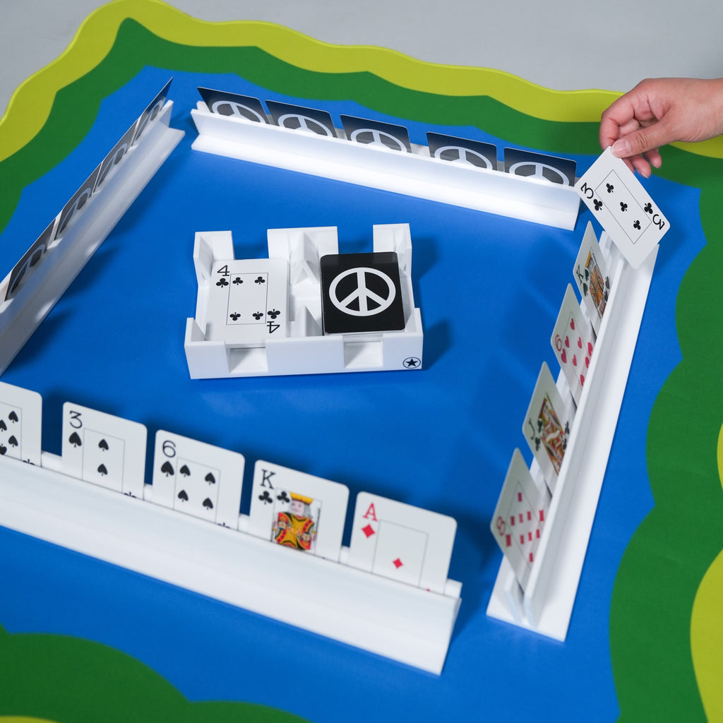 Canasta (or Mahjong) Neoprene Mat - Blue, Yellow & Green