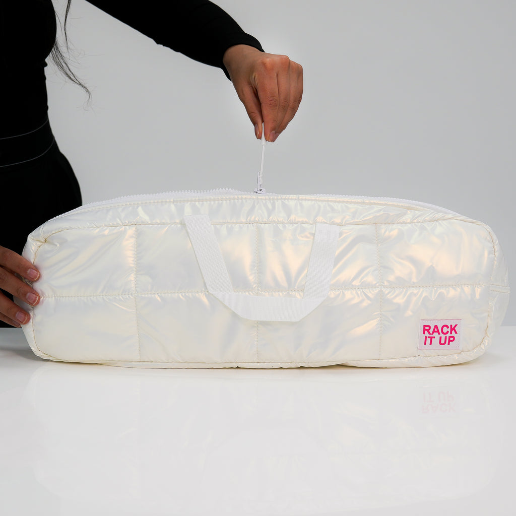 Rack It Up Metallic White Bag