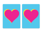 Cards-plastic PVC playing cards Pink heart on blue background