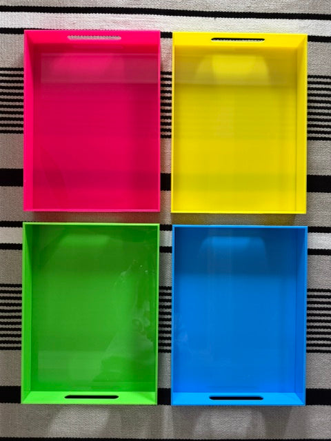 Acrylic Tray for displaying Canasta Set all 5 bright colors available
