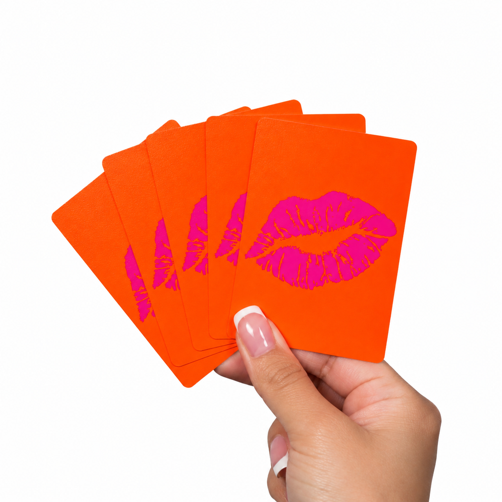 Pink Kiss PVC Plastic Playing Cards