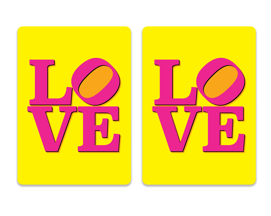 Cards-plastic PVC playing cards LOVE block letters