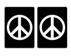 Cards-plastic PVC playing cards BLACK and WHITE PEACE sign