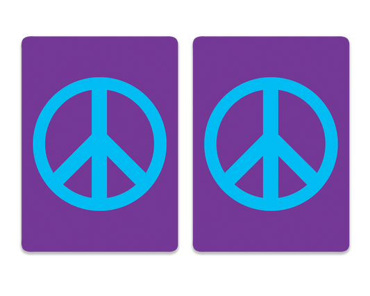 Cards-plastic playing cards 2 decks together PEACE PURPLE