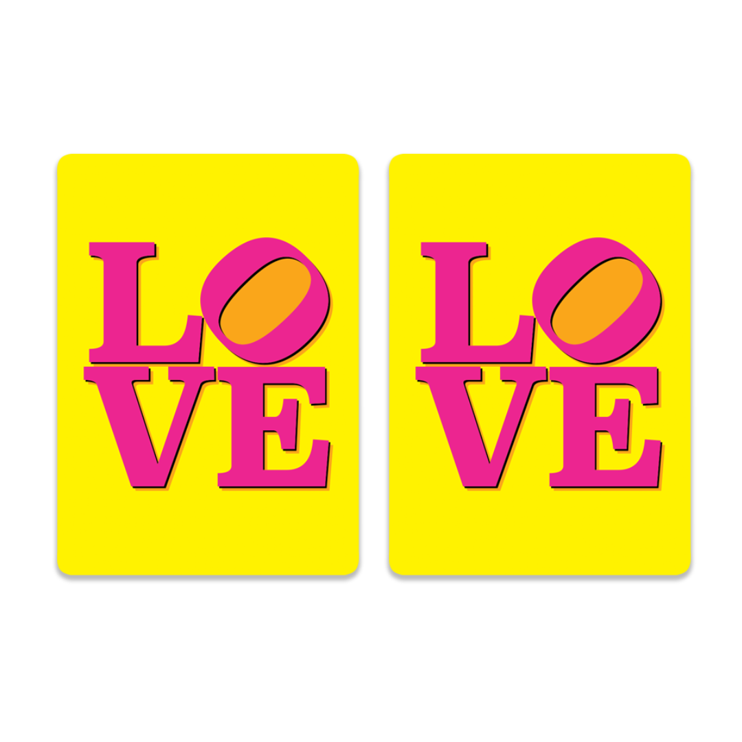 Love Block Letters PVC Plastic Playing Cards