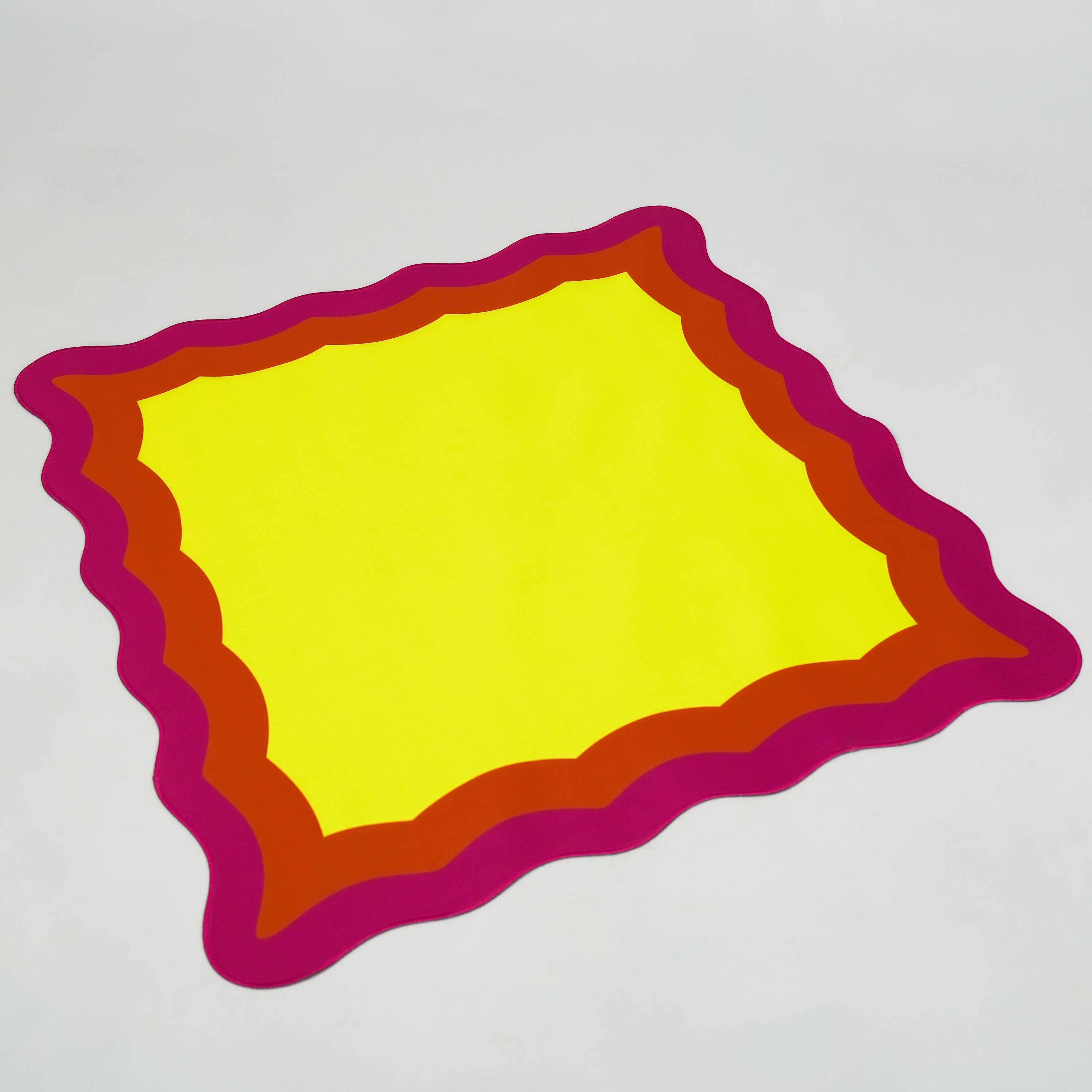 Canasta (or Mahjong) Neoprene Mat - Pink, Orange & Yellow