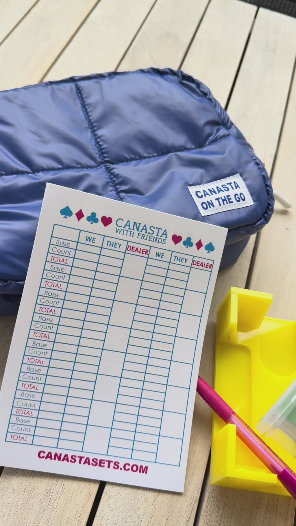 TRAVEL CANASTA Set on the GO in BLUE