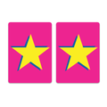 Yellow Star on Pink PVC Plastic Playing Cards
