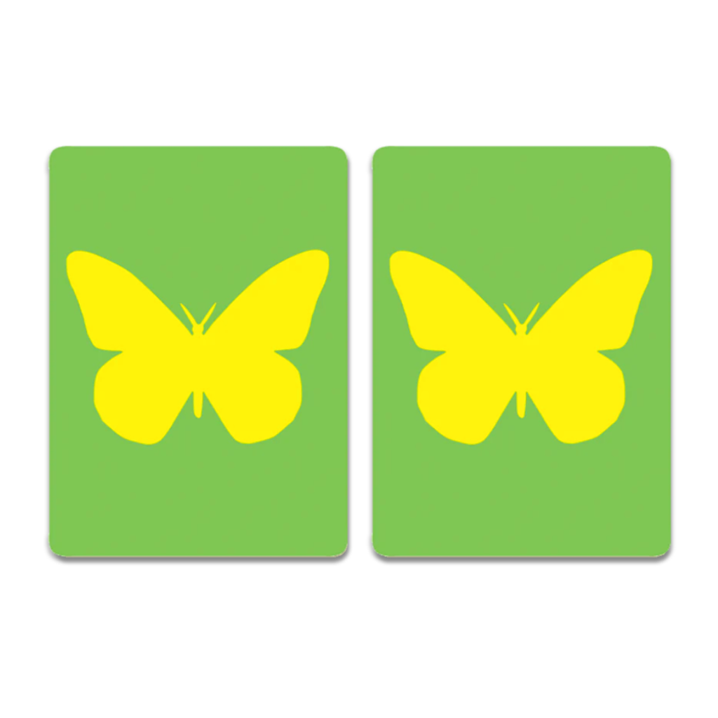 Yellow Butterfly on Green PVC Plastic Playing Cards