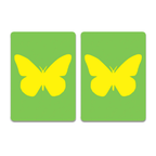 Yellow Butterfly on Green PVC Plastic Playing Cards