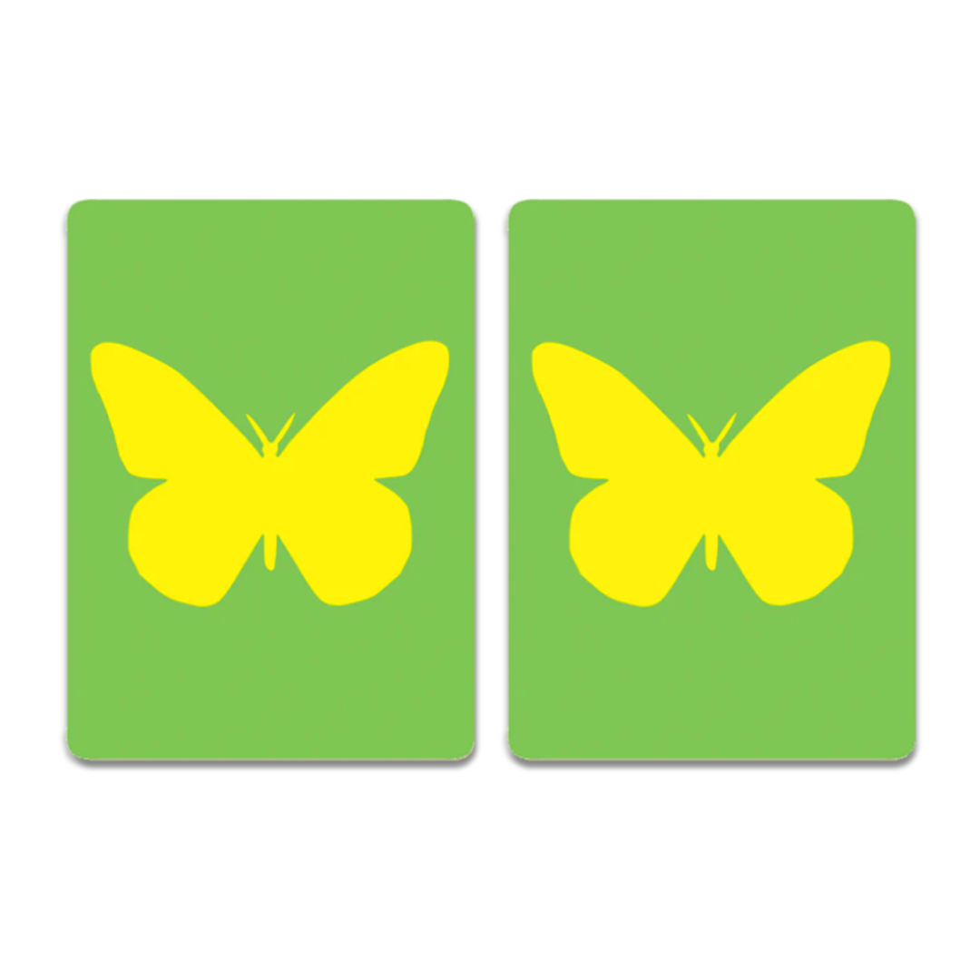 Yellow Butterfly on Green PVC Plastic Playing Cards